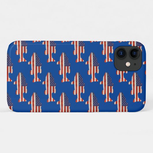 Amerikaanse vlag op blauw Case-Mate iPhone case (Achterkant (horizontaal))