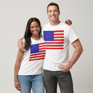 Amerikaanse vlag op Burlap Linen Rustic Jute T-shirt