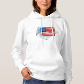 Amerikaanse vlag op een Kaart Hoodie (Voorkant)