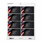 Amerikaanse vlag op het bord van Chalkboten Etiket (Full Sheet)