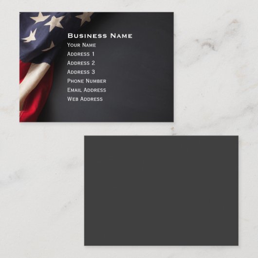 Amerikaanse vlag op het bord van Chalkboten Visitekaartje (Voorkant / Achterkant)