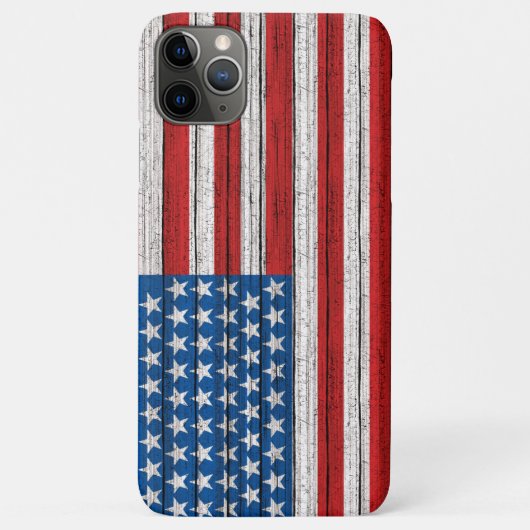 Amerikaanse vlag op  houtnerfpatroon Case-Mate iPhone case (Achterkant)