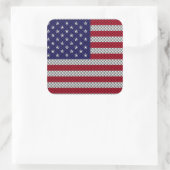 Amerikaanse vlag op koolstofvezel zoals afdrukken vierkante sticker (Tas)