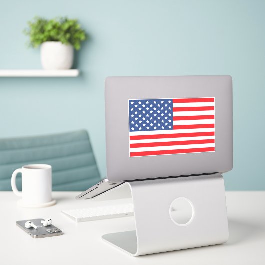 Amerikaanse Vlag op maat gesneden vinylSticker Sticker (Laptop op bureau)