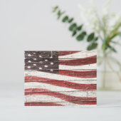 Amerikaanse vlag op roestvrijhout briefkaart (Staand voorkant)