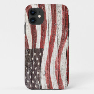 Amerikaanse vlag op roestvrijhout iPhone 11 hoesje