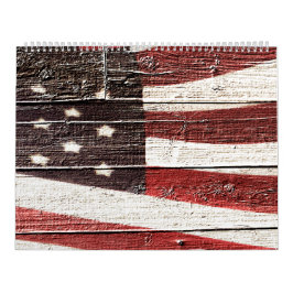 Amerikaanse vlag op roestvrijhout kalender