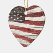 Amerikaanse vlag op roestvrijhout keramisch ornament (Links)
