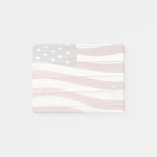 Amerikaanse vlag op roestvrijhout post-it® notes (Voorkant)