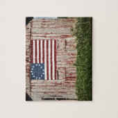 Amerikaanse vlag op schuur geschilderd legpuzzel (Verticaal)