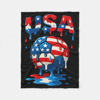 Amerikaanse Vlag Op Voetbal Ll Drip Stijl Mannen V Fleece Deken