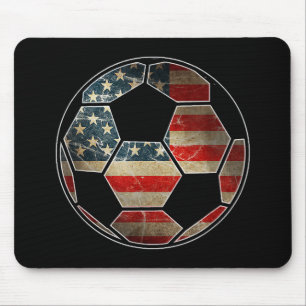 Amerikaanse vlag op Voetbal - Voetbal vlag Muismat