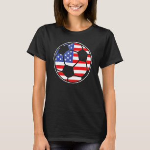 Amerikaanse vlag op voetbal Voetbal vlag T-shirt
