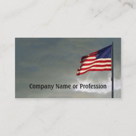 Amerikaanse vlag op zonsondergang, blauwe hemel pa visitekaartje