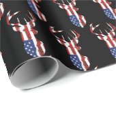 Amerikaanse vlag op zwart cadeaupapier (Rol Hoek)