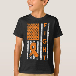Amerikaanse vlag Oranje lint leukemie bewustzijn T-shirt