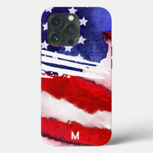 *~* Amerikaanse vlag Oude Glory Patriot Monogram iPhone 13 Pro Hoesje
