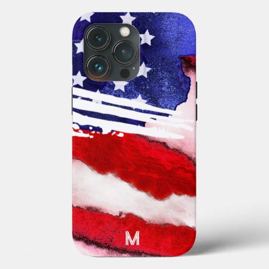 *~* Amerikaanse vlag Oude Glory Patriot Monogram Case-Mate iPhone Case (Achterkant)