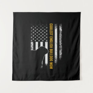 Amerikaanse vlag oudste Engelse Bulldog Wandkleed