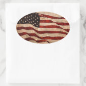 Amerikaanse vlag ovale sticker (Tas)
