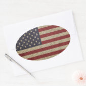  Amerikaanse vlag Ovale Sticker (Envelop)