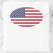 Amerikaanse vlag ovale Sticker (Tas)