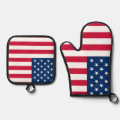Amerikaanse vlag Oven Mitt & Pot Holder Set (Voorkant)