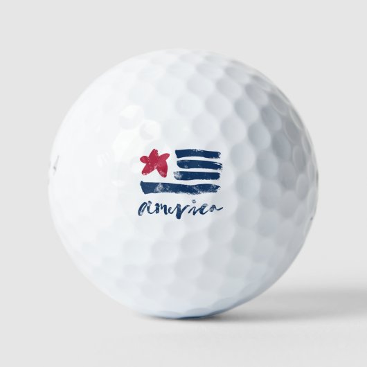 Amerikaanse vlag Paintstrokes Golfballen (Voorkant)