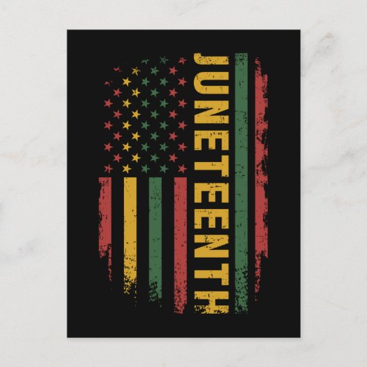 Amerikaanse vlag pan-afrikaans viert de Junetetien Briefkaart (Voorkant)