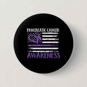 Amerikaanse vlag Pancreatic Cancer Awareness Ronde Button 5,7 Cm