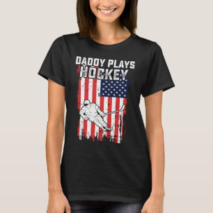 Amerikaanse Vlag Papa Hockey USA Patriottische 4e  T-shirt