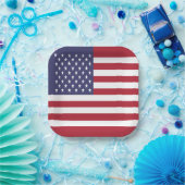 Amerikaanse vlag papieren bordje (Feest)