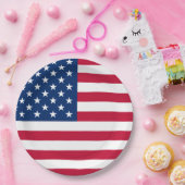 Amerikaanse vlag papieren bordje (Feest)