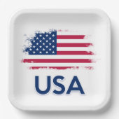 Amerikaanse vlag papieren bordje (Voorkant)