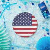 Amerikaanse vlag papieren bordje (Feest)