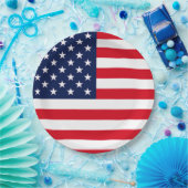 Amerikaanse vlag papieren bordje (Feest)