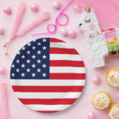 Amerikaanse vlag papieren bordje (Feest)
