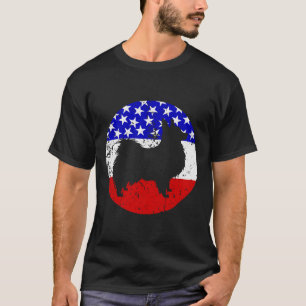 Amerikaanse vlag Papillon hond T-shirt