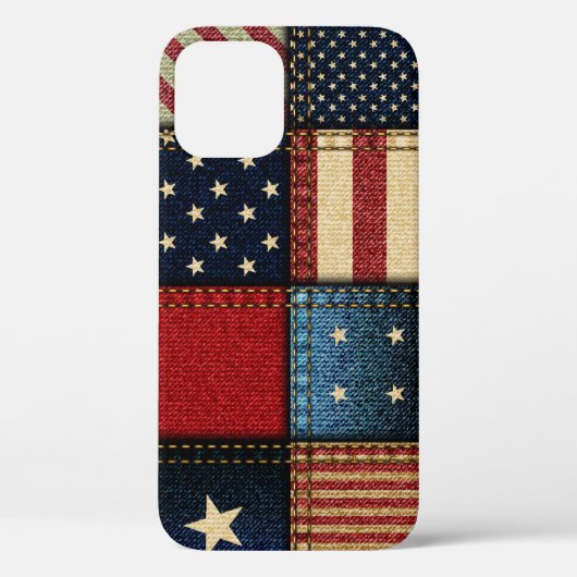 Amerikaanse vlag, patchwork naadloos patroon. Case-Mate iPhone case (Achterkant)