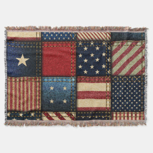 Amerikaanse vlag, patchwork naadloos patroon. deken
