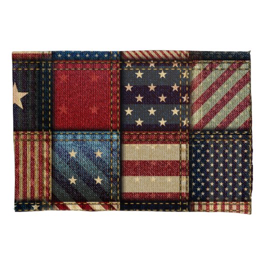 Amerikaanse vlag, patchwork naadloos patroon. kussensloop (Voorkant)