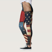 Amerikaanse vlag, patchwork naadloos patroon. leggings (Links)