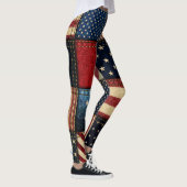 Amerikaanse vlag, patchwork naadloos patroon. leggings (Rechts)