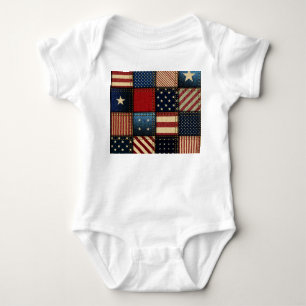 Amerikaanse vlag, patchwork naadloos patroon. romper