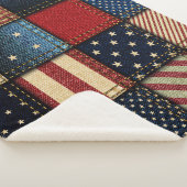 Amerikaanse vlag, patchwork naadloos patroon. sherpa deken (3/4)