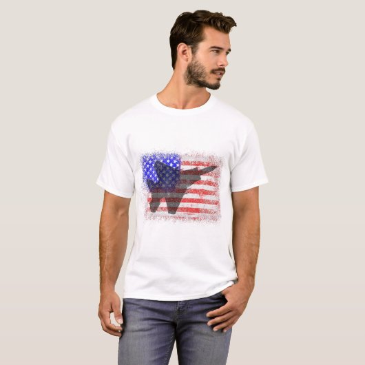 Amerikaanse vlag Patriotic Air Force War Pl T-shirt (Voorkant volledig)