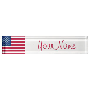 Amerikaanse Vlag Patriotic Custom Desk Name Bord Naambordje