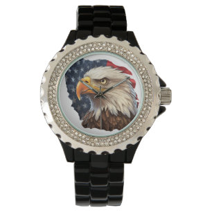 Amerikaanse vlag Patriotic Eagle Horloge