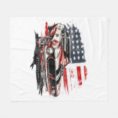 Amerikaanse vlag Patriotic Fleece Deken (Voorkant (Horizontaal))