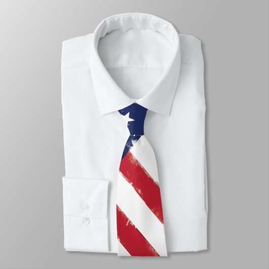Amerikaanse vlag Patriotic Old Grunge Stropdas (Gebonden)